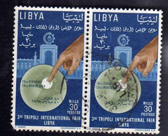 KINGDOM OF LIBYA REGNO UNITO DI LIBIA 1964 FIERA INTERNAZIONALE DI TRIPOLI INTERNATIONAL FAIR 30m USATO USED OBLITERE' - Libya