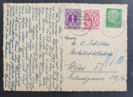 Österreich PORTO 1956, Postkarte MiF GEMÜNDEN Gelaufen WIEN - 1945-60 Brieven
