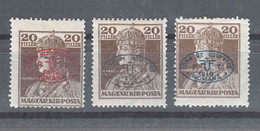 Hungary Debrecen Debreczin 1919 Mi#39 A, B And C - Red, Black And Blue Overprint, Mint Hinged - Debrecen