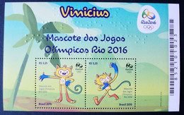 2016 Brasil Mnh - S/s Olympic Games Vinicius Mascote Mascot Mascota Palm Rio De Janeiro - Autres & Non Classés