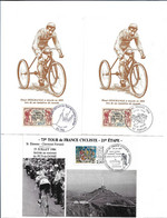 Tour De France 1986 Un Lot De 3 Cartes Cachets D'étapes. - Ciclismo
