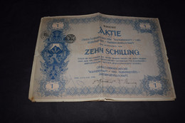 Oberösterreichische Wasserkraft Elektrizitäts Haute-autrichienne électricité Hydroélectrique Zehn Schilling 1926 - Electricity & Gas