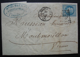 Charleville (Ardennes) 1868, Morin Fils Brosses Et Pinceaux (Morin Goda) Gc 898 Pour Montmorillon - 1849-1876: Periodo Classico