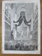 Gravure  D Epoque   1863  Eglise Cathédrale NOTRE DAME DE PARIS   Messe Ceremonie Funebre  Morlot       RESTAURATION - Ohne Zuordnung