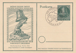 Berlin Entier Postal Illustré Thèmes Ours Et Cloches 1952 - Privé Postkaarten - Ongebruikt