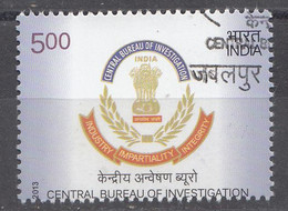 INDIA 2013, FIRST DAY CANCELLED, Central Bureau Of Investigation,  1 V - Used Stamps