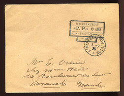 St Pierre Et Miquelon  Lettre Du 1-7-26 -    Gouvernement "P.P." 0.30 - Briefe U. Dokumente