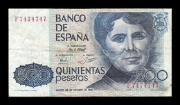 España Spain 500 Pesetas Rosalia 1979 Pick 157 Serie F Capicua BC+ F+ - [ 4] 1975-… : Juan Carlos I