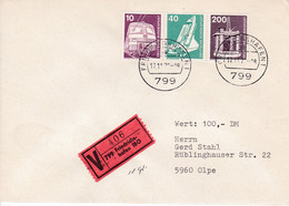 Wertbrief Mit Sonder V Zettel, NEZ - Friedrichhafen 1977,  V-Zettel, "IBO" , 406 Ub  Ohne - Etiquettes 'Recommandé' & 'Valeur Déclarée'