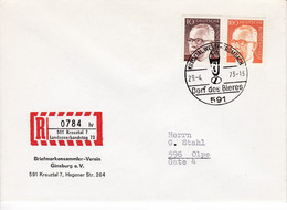 R Brief Mit Sonder R Zettel NEZ Eingedruckt, 591 Kreuztal 7,  Landesverbandstag 73, 0784 Ub "lv", Krombach Dorf D Bieres - R- & V- Vignette