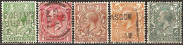 Grande Bretagne - 1912 - George V - YT 139, 140, 141, 142 Et 145 Oblitérés - Oblitérés