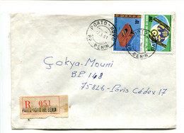 BENIN Porto Novo 1981 - Affr. Sur Lettre Recommandée - Instrument De Musique - Rotary Club - Benin – Dahomey (1960-...)