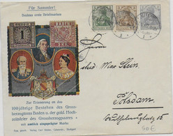 REICH - 1907 - ENVELOPPE ENTIER ILLUSTREE PRIVEE GERMANIA De BADEN => POTSDAM - Briefe