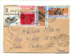 BENIN Ketou 1982 - Affr. Sur Lettre Recommandée AR - Égyptologie Nubie Acropole Athènes - Benin – Dahomey (1960-...)