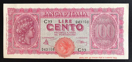 100 Lire Italia Turrita Luogotenenza 1944 Sup LOTTO 1973 - 1000 Liras