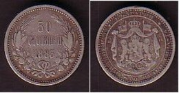 BULGARIA / BULGERIE - 1883 - King Ferdinand - 50St. Silver VF - Bulgarie