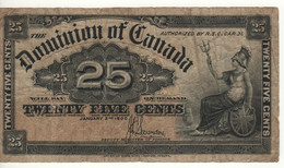 CANADA  25 Cents   P9c  Dominion Of Canada   Dated January 2nd 1900   ( Britannia ) - Kanada