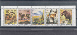 Yugoslavia 1987 Animals Mi#2206-2209 Mint Never Hinged Strip Of 5 - Unused Stamps