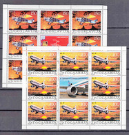 Yugoslavia 1987 Airplanes Mi#2213-2214 Kleinbogen (Minisheet) Mint Never Hinged - Unused Stamps