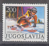 Yugoslavia 1987 Sport Skiing Mi#2215 Mint Never Hinged - Unused Stamps