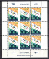 Yugoslavia Olympic Games Week 1970 Mi#39 Mint Never Hinged Kleinbogen - Unused Stamps
