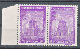 Germany Occupation Of Serbia - Serbien 1942 Mi#71x - Brownish Gum, Mint Never Hinged Pair - Occupation 1938-45