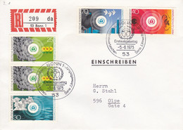 Eingedruckter R-Zettel,  53 Bonn 1 ,  Nr. 209 Ub "da ", Umweltschutz, FDC - R- & V- Vignetten