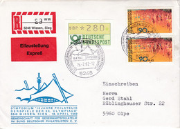 Eingedruckter R-Zettel,  5248 Wissen, Sieg ,  Nr. 29  Ub " Ww ",  Olympiade 82 - R- & V- Labels