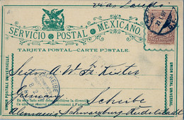 1897 , MÉXICO - ENTERO POSTAL CIRCULADO , MÉXICO D.F. - SCHEIBE, VIA LAREDO - Mexique