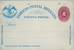 MÉXICO - ENTERO POSTAL NO  CIRCULADO , DOS CENTAVOS , SERVICIO URBANO - Mexico