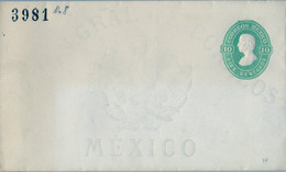 MÉXICO - SOBRE ENTERO POSTAL NO  CIRCULADO , DIEZ CENTAVOS - México