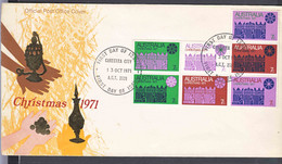 Australia Christmas 1971 FDC, All 7 Values Taken From Sheet - Briefe U. Dokumente