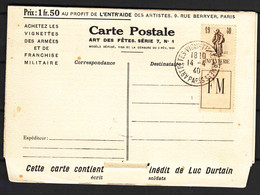 France Infanterie 1940 Full Label Postal Card, Mint - Covers & Documents