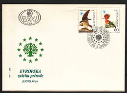 Yugoslavia 1985 European Nature Protection, Birds, FDC - Cartas & Documentos