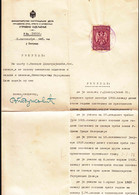 Yugoslavia Old Document With Revenue Stamp - Cartas & Documentos