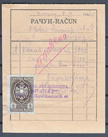 Yugoslavia Old Document With Revenue Stamp - Cartas & Documentos