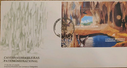 A) 1996, BRAZIL, CAVERNS NATIONAL HERITAGE, FIRST DAY COVER - Brieven En Documenten