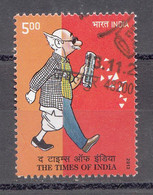 INDIA 2013, FIRST DAY MUMBAI CANCELLED,  The Times Of India, News Agency, Newspaper, 1 V - Used Stamps