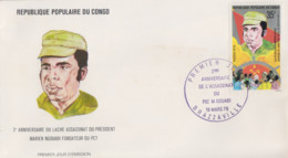 Enveloppe  FDC  1er  Jour   CONGO   2éme  Anniversaire  Assassinat  Du   Président   Marien  NGOUABI    1979 - FDC