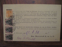 1921 Saar Saarbrücken Cover Deutsches Reich Saargebiet  Enveloppe Sarre St Wendel Zollinhaltserklärung - Autres & Non Classés