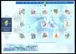 Hong Kong 1999 Definitive Stamps 13 Denominations FDC Skyline Postmark - FDC