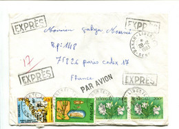 SENEGAL Dakar Liberté 1983 - Affr. Sur Lettre Exprès - Fleurs - Senegal (1960-...)