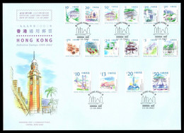 Hong Kong 1999 - 2002 Definitives Last Day Cover FULL Values Skyline Postmark - FDC