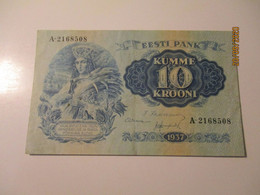 ESTONIA 1937 10 KROONI , 0 - Estland