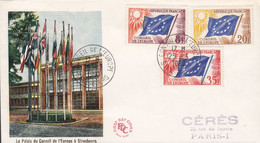 France Conseil De L'Europe STRASBOURG 1960 Premier Jour Lettre FDC Cover Europarat - 1960-1969