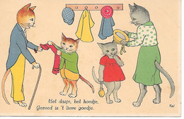 Illustrator - R.N. - Cat Family, Dressed Up, Famille De Chat, Habillé, Katzenfamilie, Verkleidet - Altre Illustrazioni