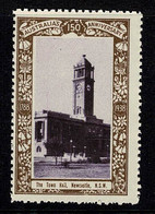 Australia 1938 The Town Hall, Newcastle, NSW - NSW 150th Anniversary Cinderella MNH - Werbemarken, Vignetten