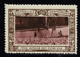 Australia 1938 Typical Sheep Station, NSW - NSW 150th Anniversary Cinderella MNH - Cinderelas