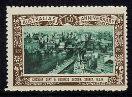 Australia 1938 Circular Quay & Business Section, Sydney - NSW 150th Anniversary Cinderella MNH - Cinderellas