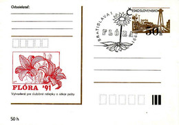 Slovakia, Timbres Occasionnels Flóra Bratislava 1991 - Postcards